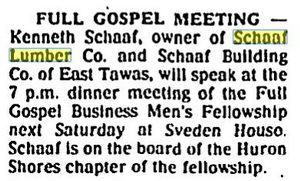 Schaff Lumber - April 1981 Gospel Meeting